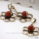 Brass earrings with Sunstone ŽA532-3