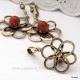 Brass earrings with Sunstone ŽA532-4
