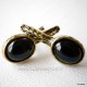 Brass earrings with Onyx ŽA148-3