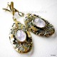 Brass earrings with Amethyst ŽA493-1