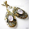 Brass earrings with Amethyst ŽA493