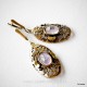 Brass earrings with Amethyst ŽA493-2