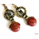 Brass earrings with Coral ŽA521-2