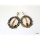 Brass earrings with copper strip "ŽAVARIS"-3