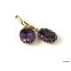 Brass earrings with purple Zirconium ŽA121-3