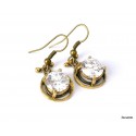 Brass earrings with Zirconium ŽA630-1