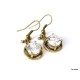Brass earrings with Zirconium ŽA630-1-1