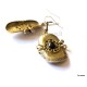Brass earrings with Onyx ŽA010-3