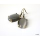 Brass earrings with gray Cat's Eye Stone ŽA361-2