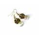 Brass earrings with Cat's Eye Stone ŽA263-1-2