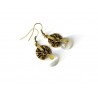 Brass earrings with Cat's Eye Stone ŽA263-1
