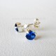 Earrings with bright blue Zirconium A252-M-3