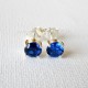 Earrings with bright blue Zirconium A252-M-4