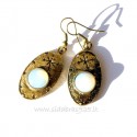 Brass earrings with Moonstone ŽA547