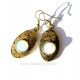 Brass earrings with Moonstone ŽA547-1