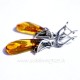 Earrings with Amber "Sun Drop" A573-4