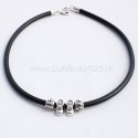 Leather necklace K597-4Ž