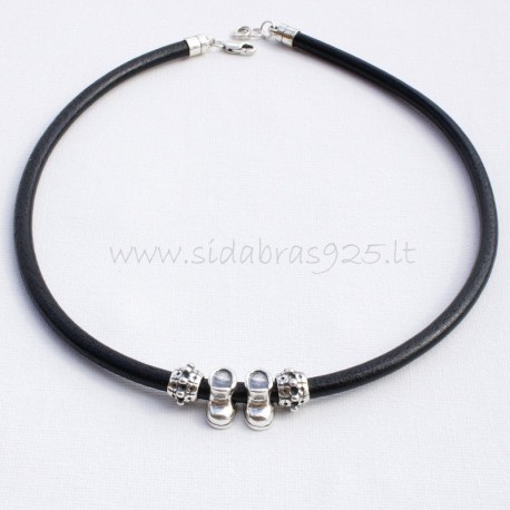 Leather necklace K597-4Ž