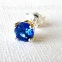 Earrings with bright blue Zirconium A252-M