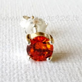 Earrings with orange Zirconium A252