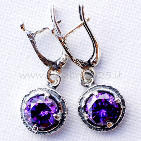 Earrings with purple Zirconium A579