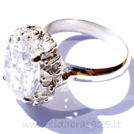 Silver ring with Zirconia "Šer" white