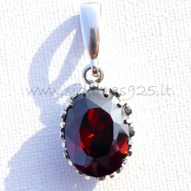 Pendant with burgundy Zirconium P122-BO