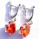 Earrings with orange Zirconium A101