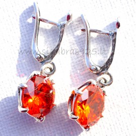Earrings with orange Zirconium A101