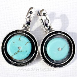 Earrings with Turquoise Stone "Wheels of Success"
