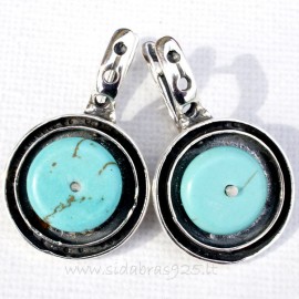 Earrings with Turquoise Stone "Wheels of Success"
