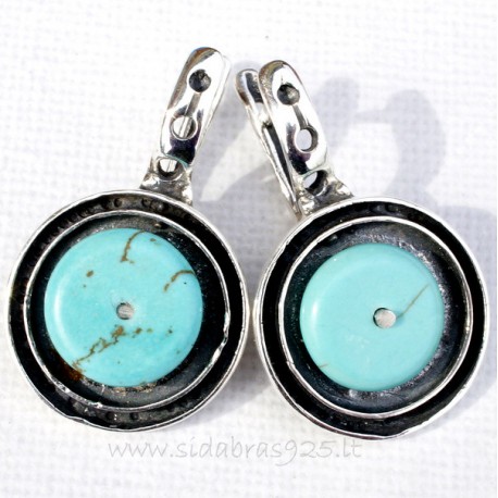 Earrings with Turquoise Stone "Wheels of Success"