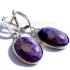Earrings with Charoite A515