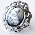 Ring with landscape Agate "Sun Petals" Ž470-2