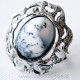 Ring with landscape Agate "Sun Petals" Ž470-2-1