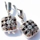 Earrings double-sided square A513-1