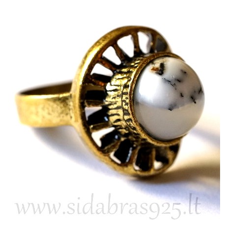 Brass ring with Agate ŽŽ149
