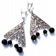 Earrings with Onyx balls A242-1