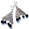 Earrings with Onyx balls A242