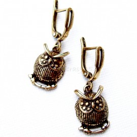 Brass earrings "Owls" ŽA553