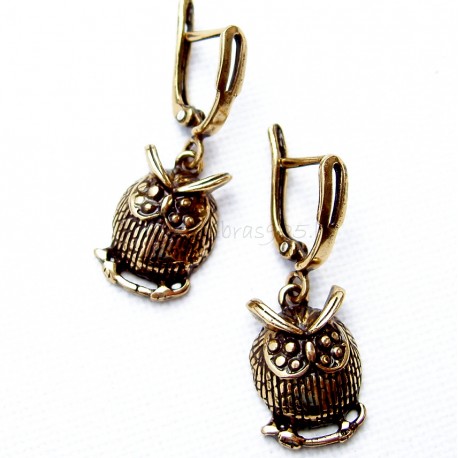 Brass earrings "Owls" ŽA553