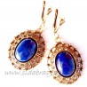 Brass earrings with Lazurite ŽA535