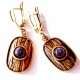 Brass earrings with stone "Cairo night" ŽA073-1