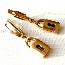 Brass earrings "Lock" ŽA644