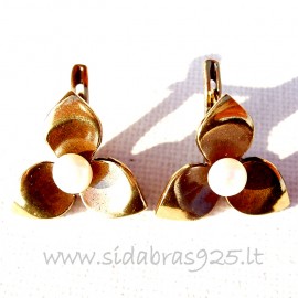 Brass earrings with Pearl ŽA212