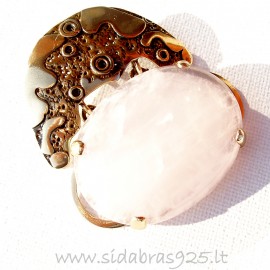 Brass pendant with Rose Quartz ŽP620