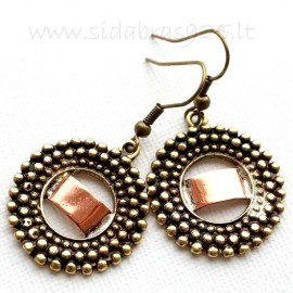 Brass earrings with Copper ŽA602