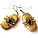 Brass earrings with Onyx ŽA010
