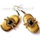 Brass earrings with Onyx ŽA010-1