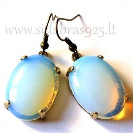 Brass earrings with Moonstone ŽA361